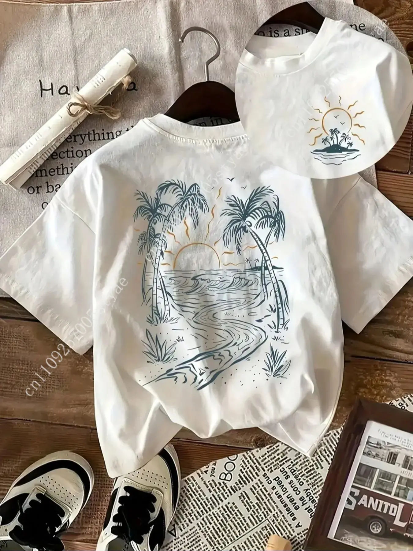 Quilt Cotton Summer - Damska koszulka z okrągłym dekoltem i