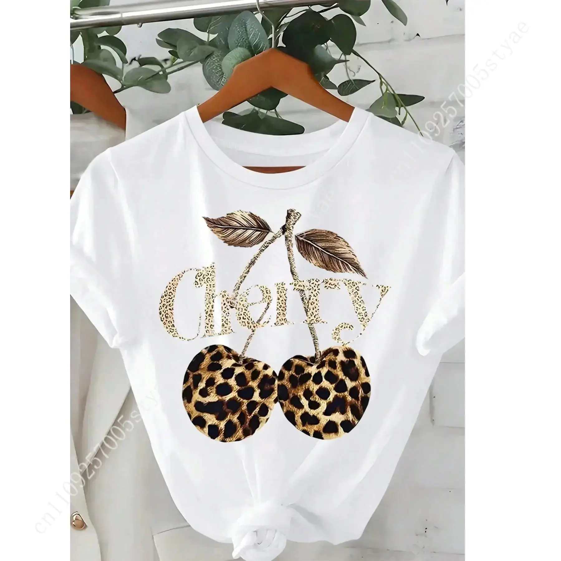 Quilt Cotton Summer - Damska koszulka z okrągłym dekoltem i