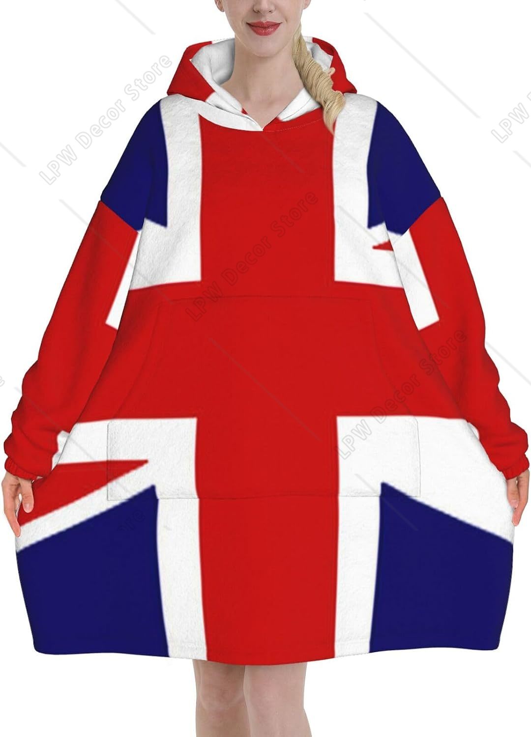 Home Textiles Uk - Bluzy z kapturem z nadrukiem flagi
