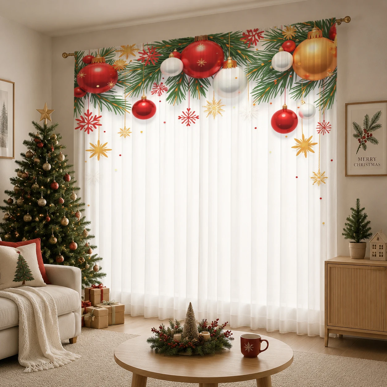 Świąteczna gradientowa, przezr – Curtain Sheer Voile recenzja i cena