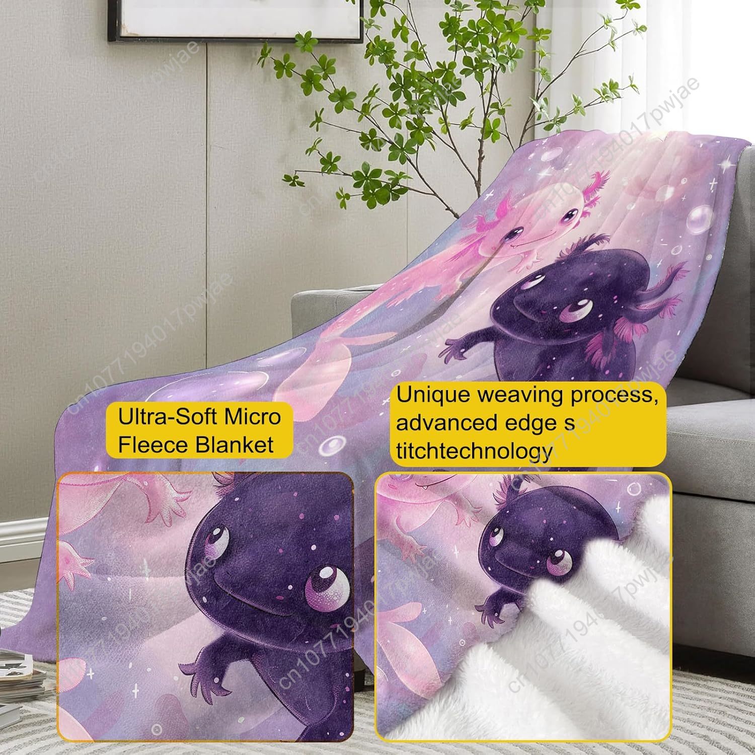 Koc z aksolotlem, urocze aksol – Home Textiles & Furnishings recenzja i cena