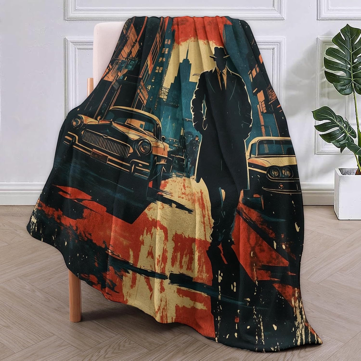 Koc z motywem detektywa noir,  – Home Textiles & Furnishings recenzja i cena