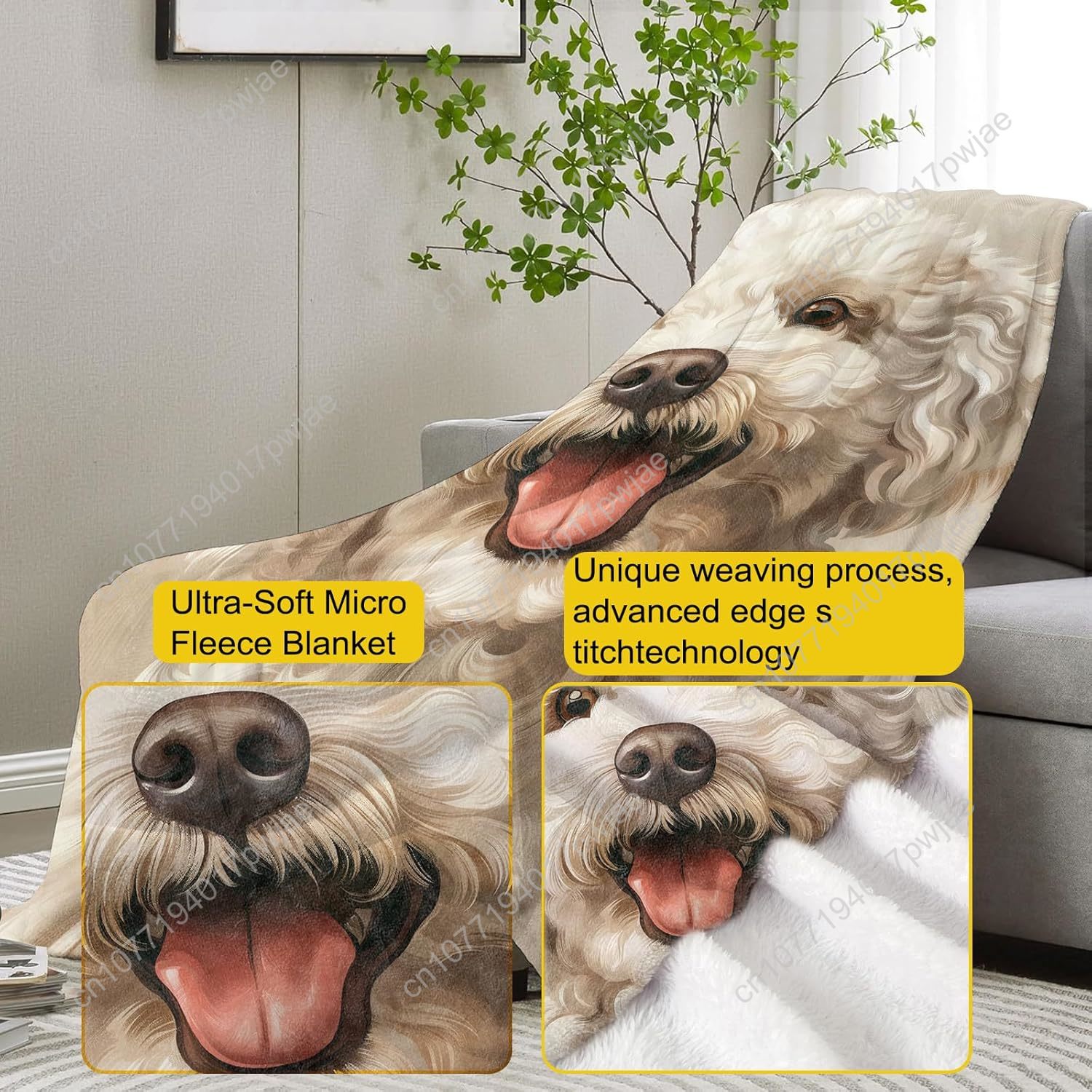 Koc z portretem radosnego pudl – Home Textiles & Furnishings recenzja i cena